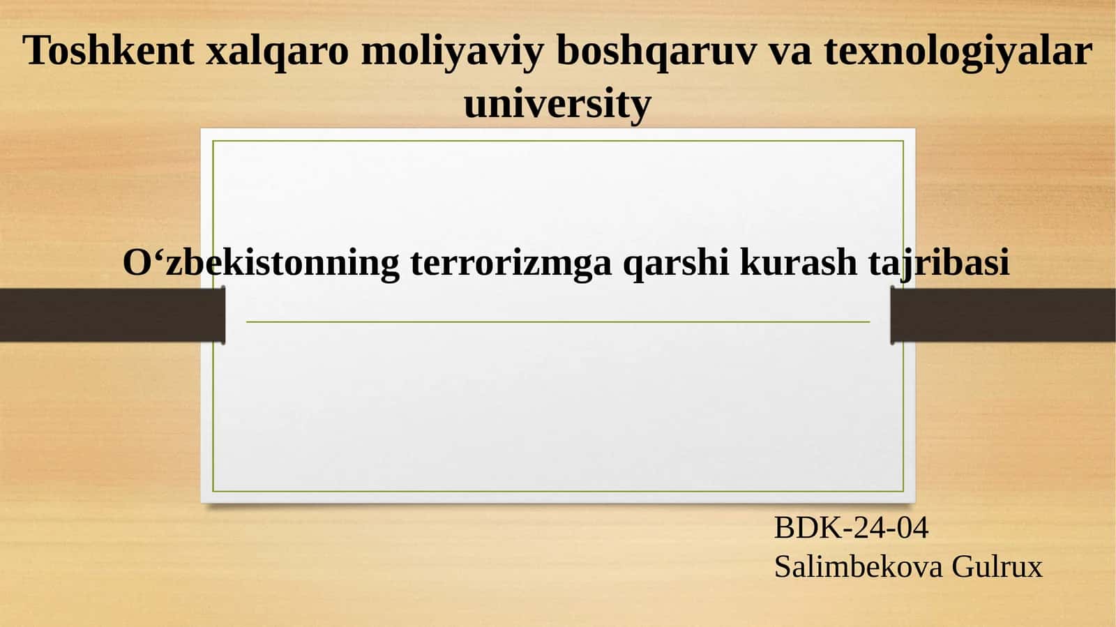 O‘zbekistonning terrorizmga qarshi kurash tajribasi