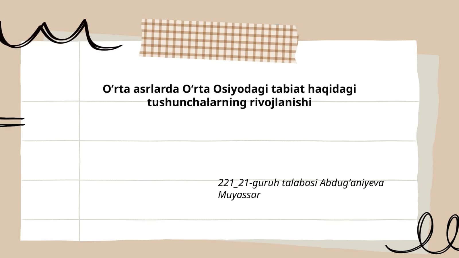 Oʻrta asrlarda Oʻrta Osiyodagi tabiat haqidagi tushunchalarning rivojlanishi