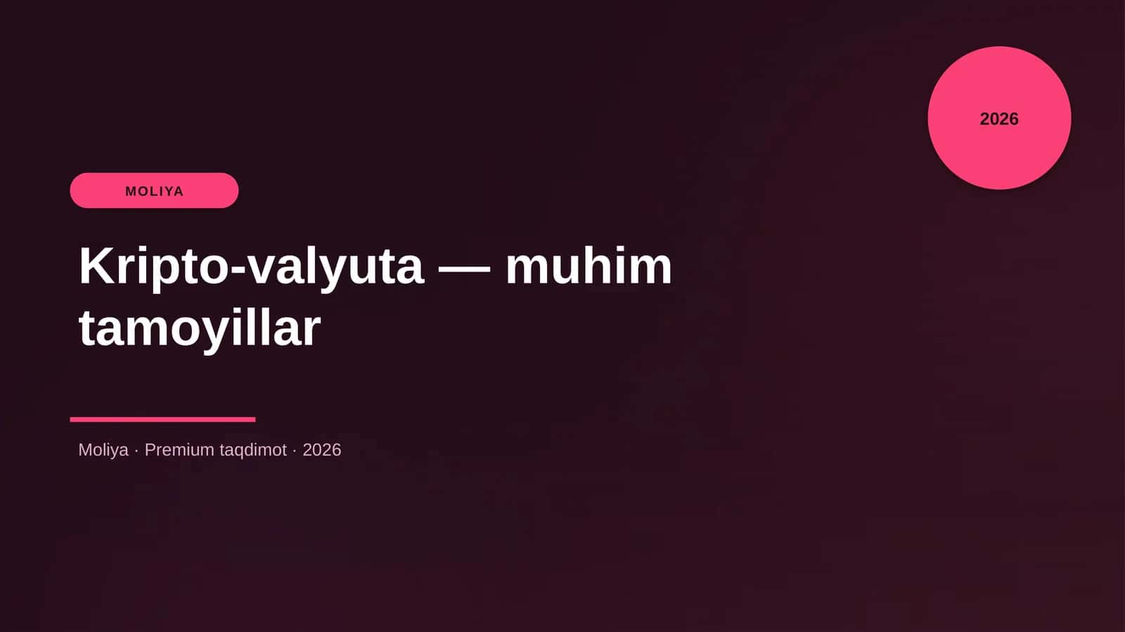 Kripto-valyuta — muhim tamoyillar