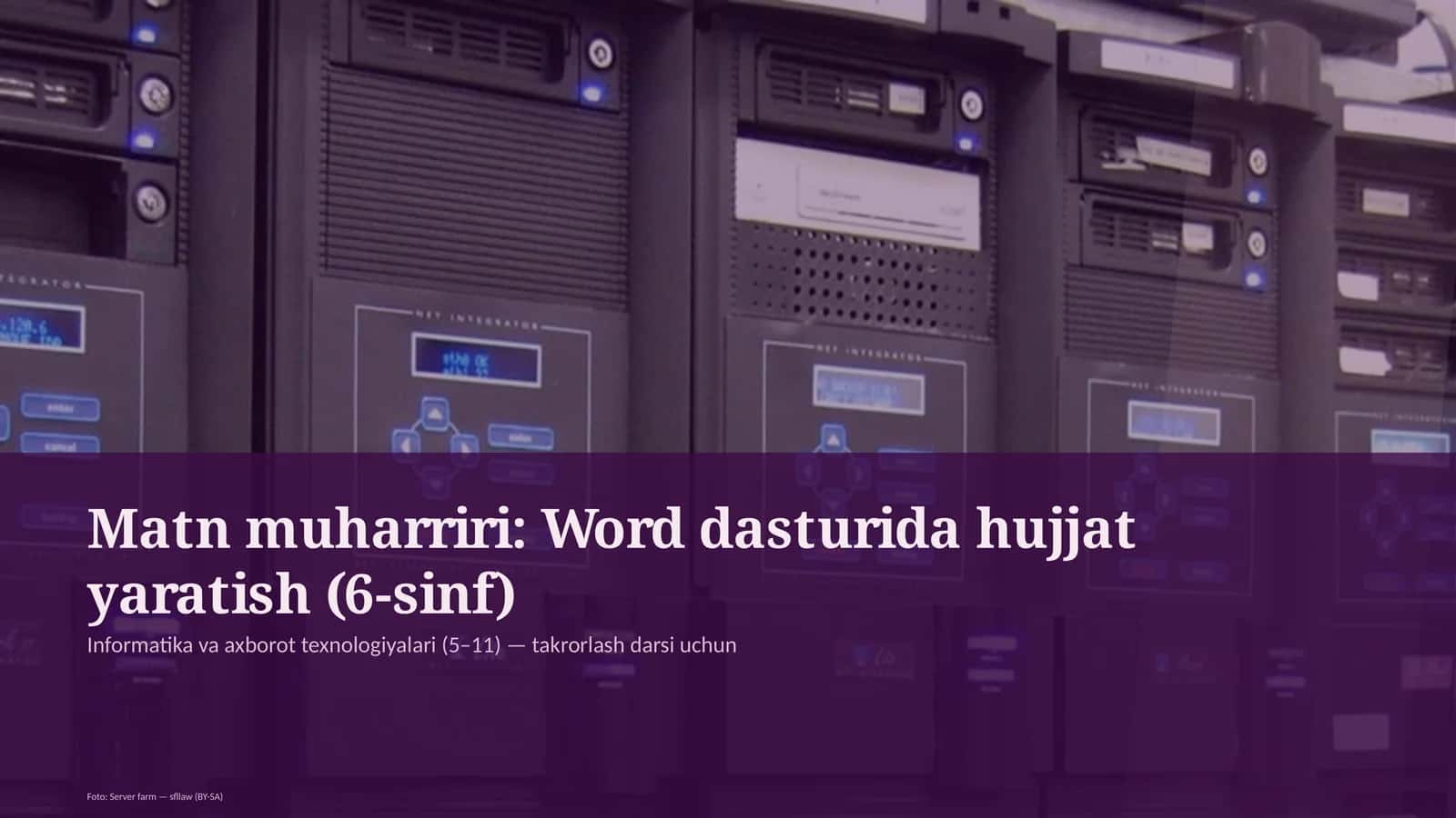 Matn muharriri: Word dasturida hujjat yaratish (6-sinf)