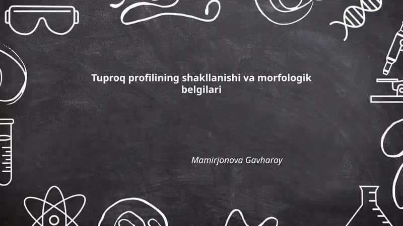 Tuproq profilining shakllanishi va morfologik belgilari
