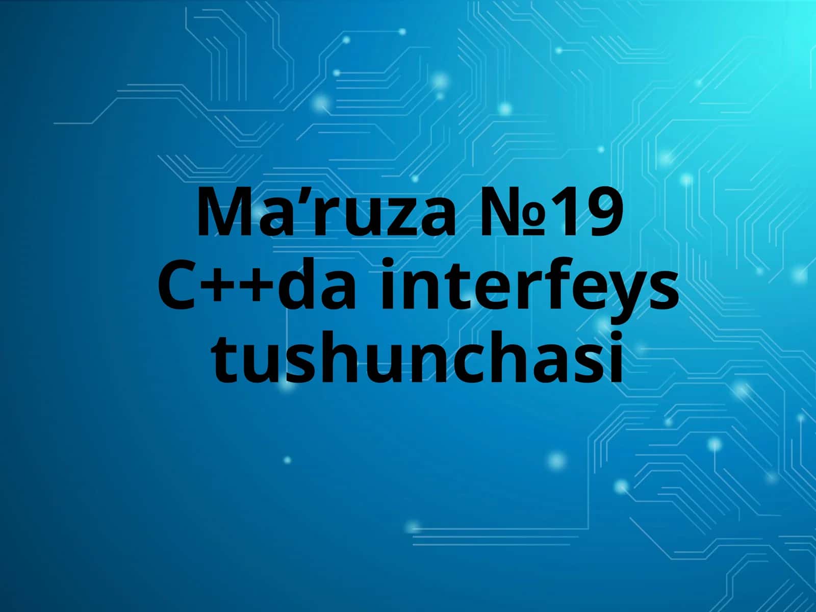 C++da interfeys tushunchasi