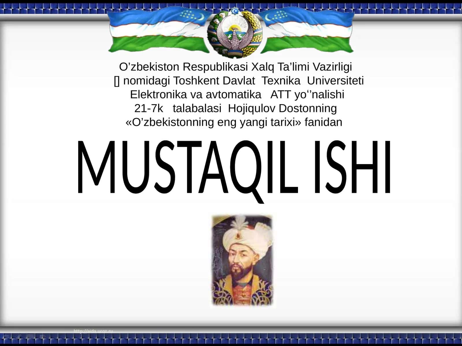 "O’zbekistonning eng yangi tarixi"