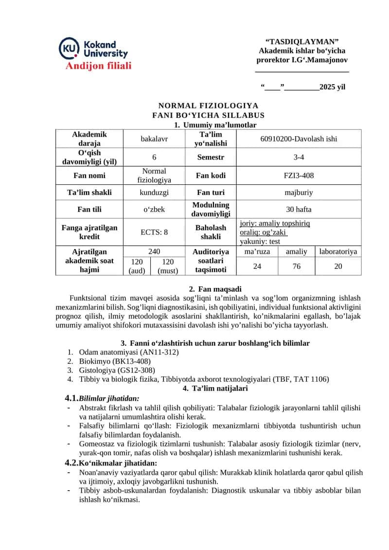 NORMAL FIZIOLOGIYA