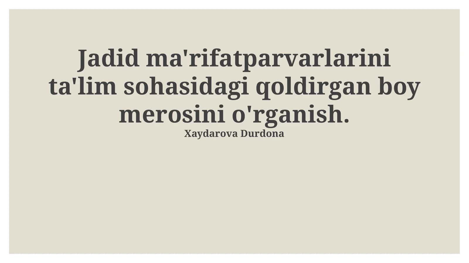 Yangi Usul Maktablari va Ularning Xususiyatlari