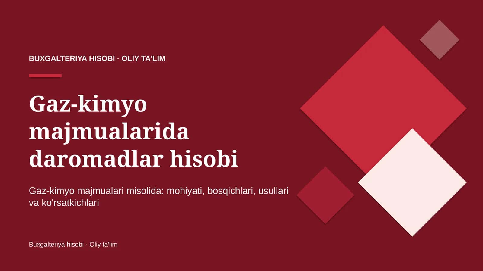 Gaz-kimyo majmualarida daromadlar hisobi