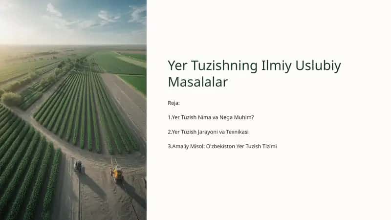 Yer Tuzishning Ilmiy Uslubiy Masalalar