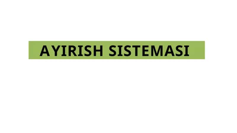 AYIRISH SISTEMASI