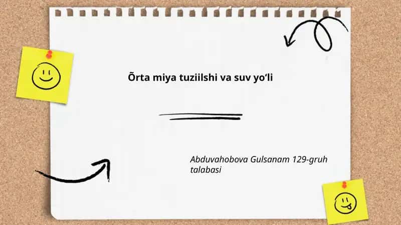 Õrta miya tuziilshi va suv yoʻli