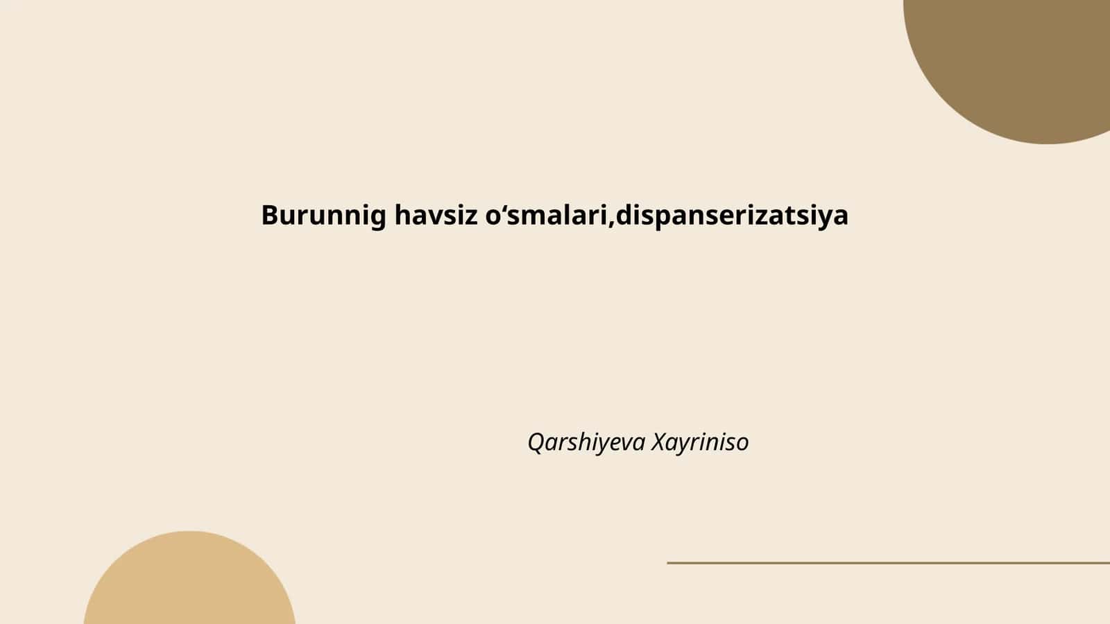 Surunkali kasalliklar va ularning oldini olish