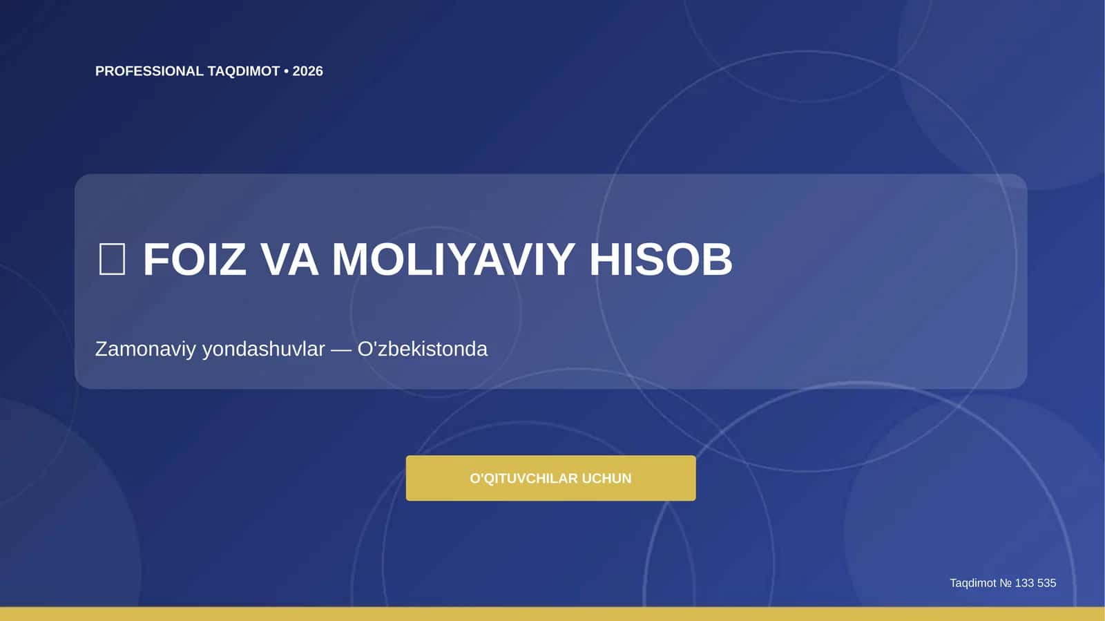 FOIZ VA MOLIYAVIY HISOB