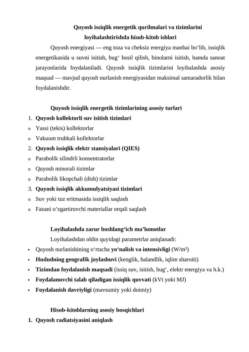 Quyosh energetik tizimlari