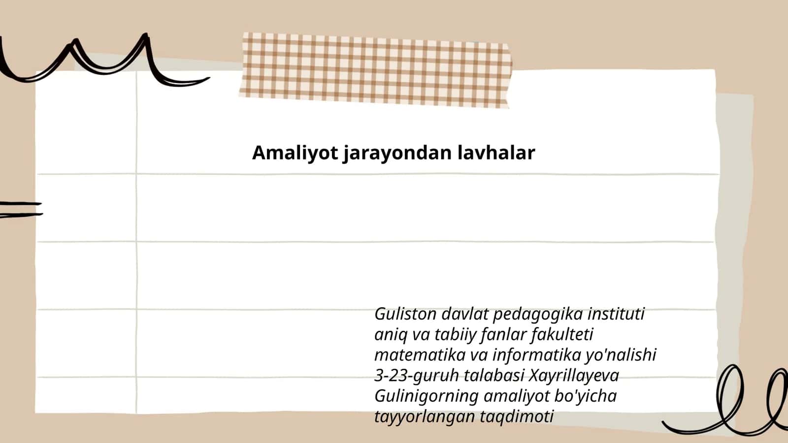 Amaliyot jarayondan lavhalar