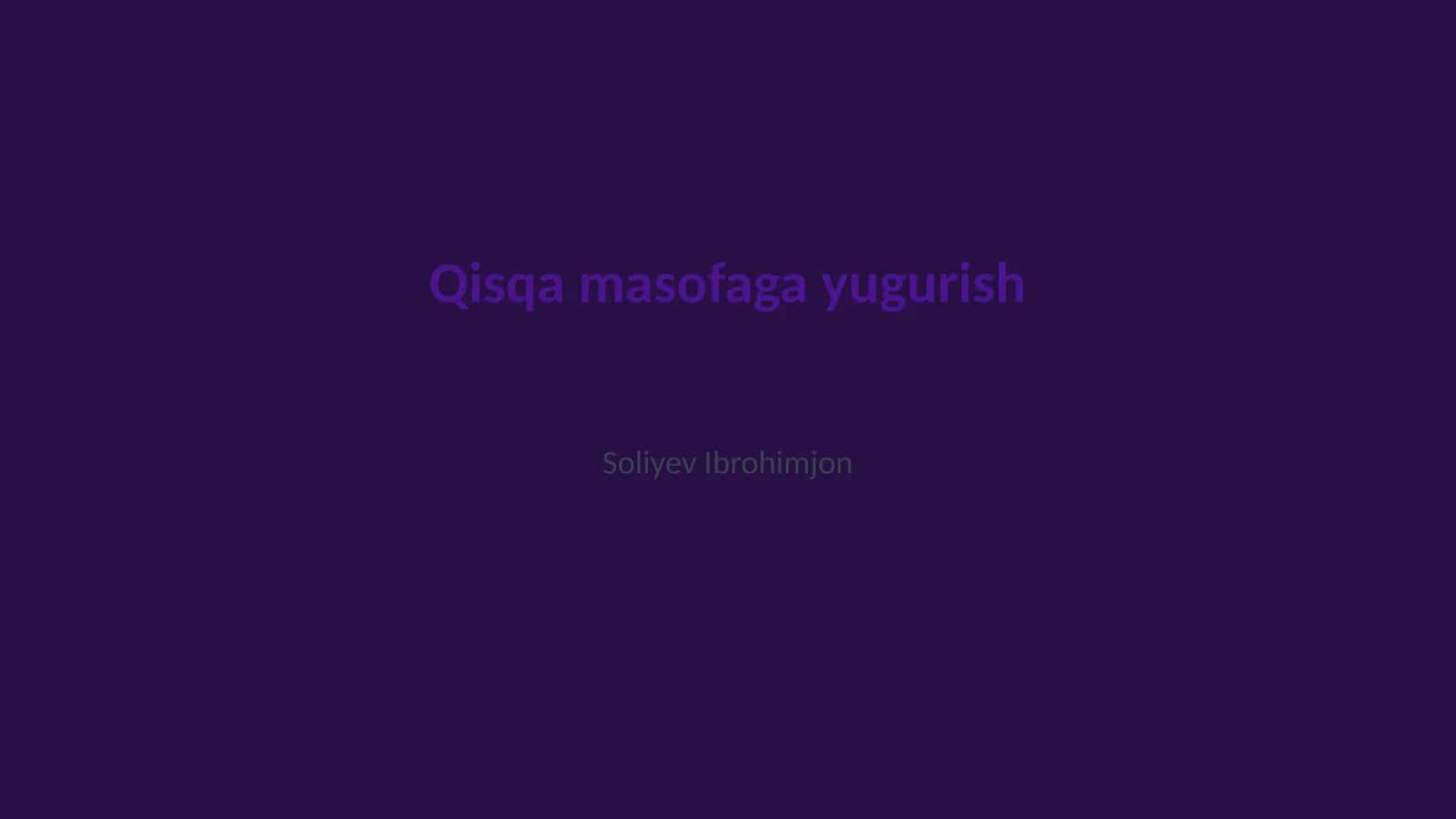 Qisqa masofaga yugurish tarixi
