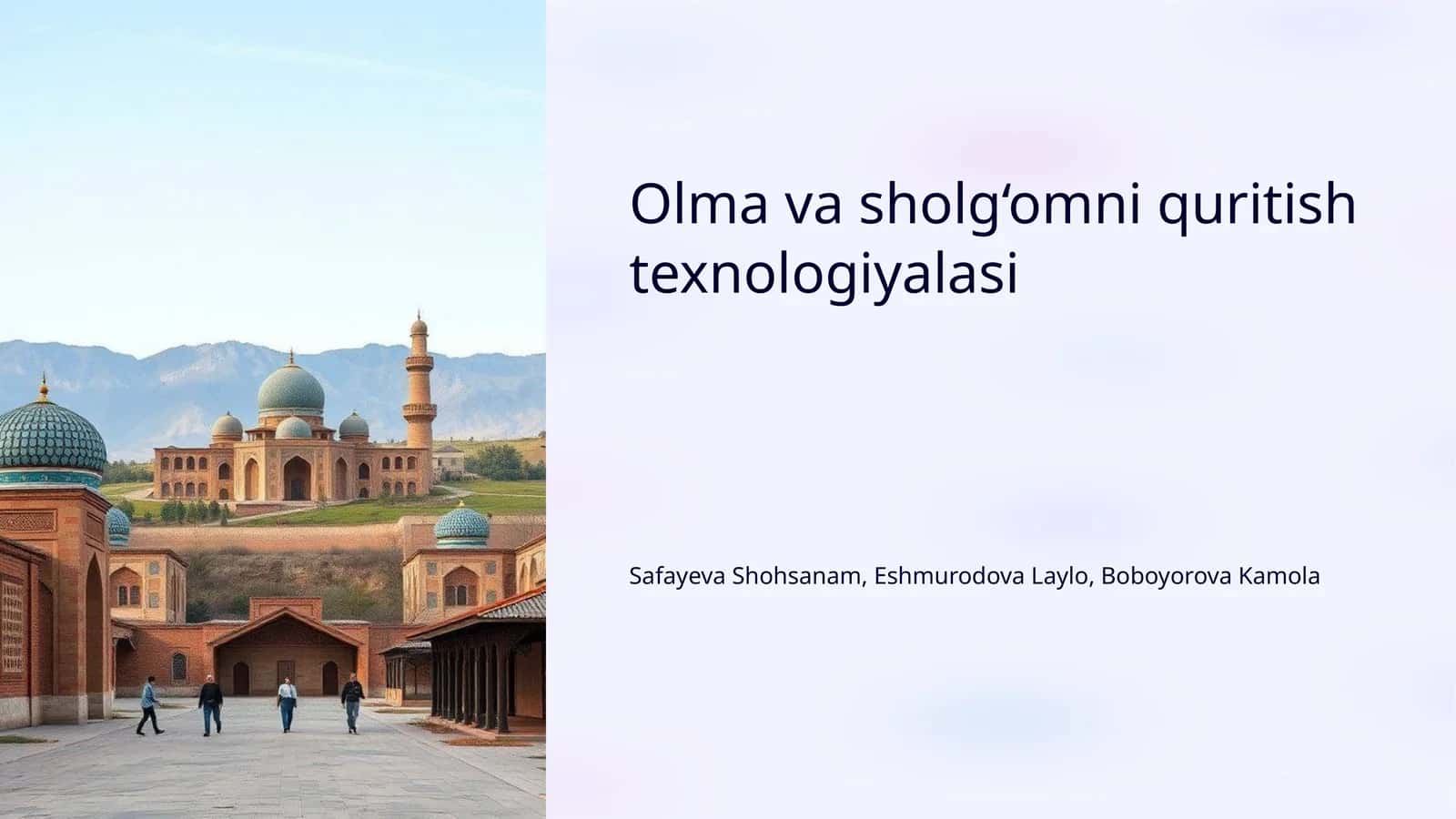 Olma va sholg‘omni quritish texnologiyalasi