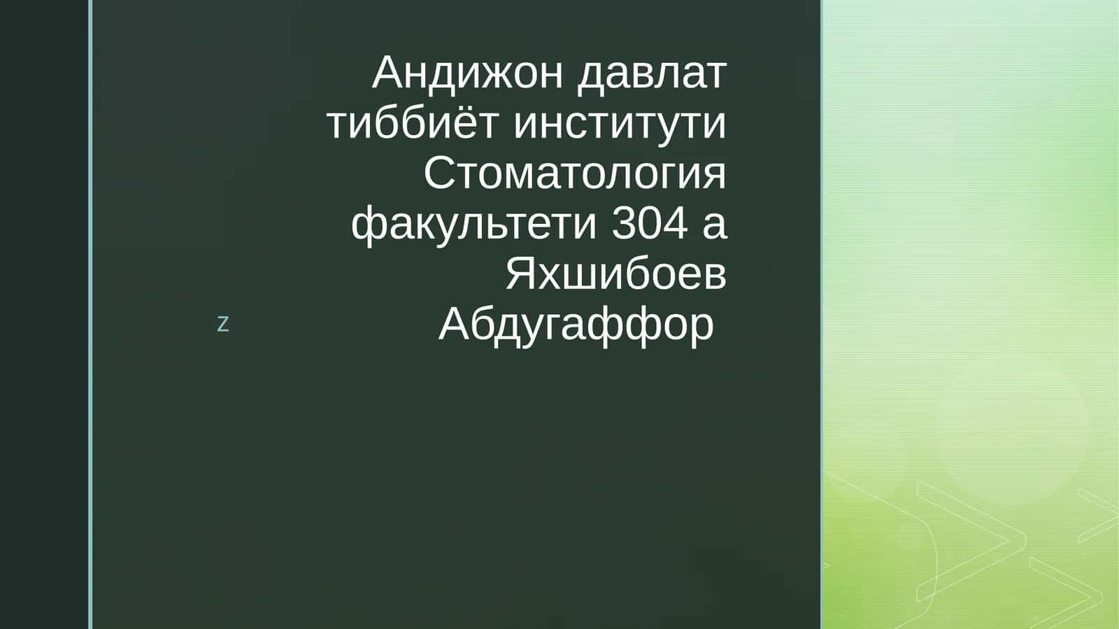 Stomatologiya fakulteti