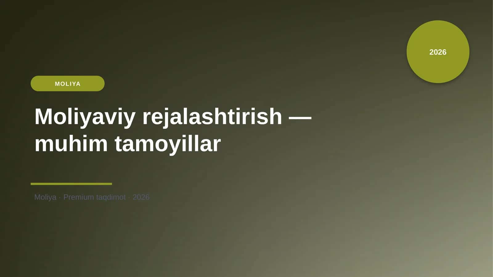 Moliyaviy rejalashtirish — muhim tamoyillar