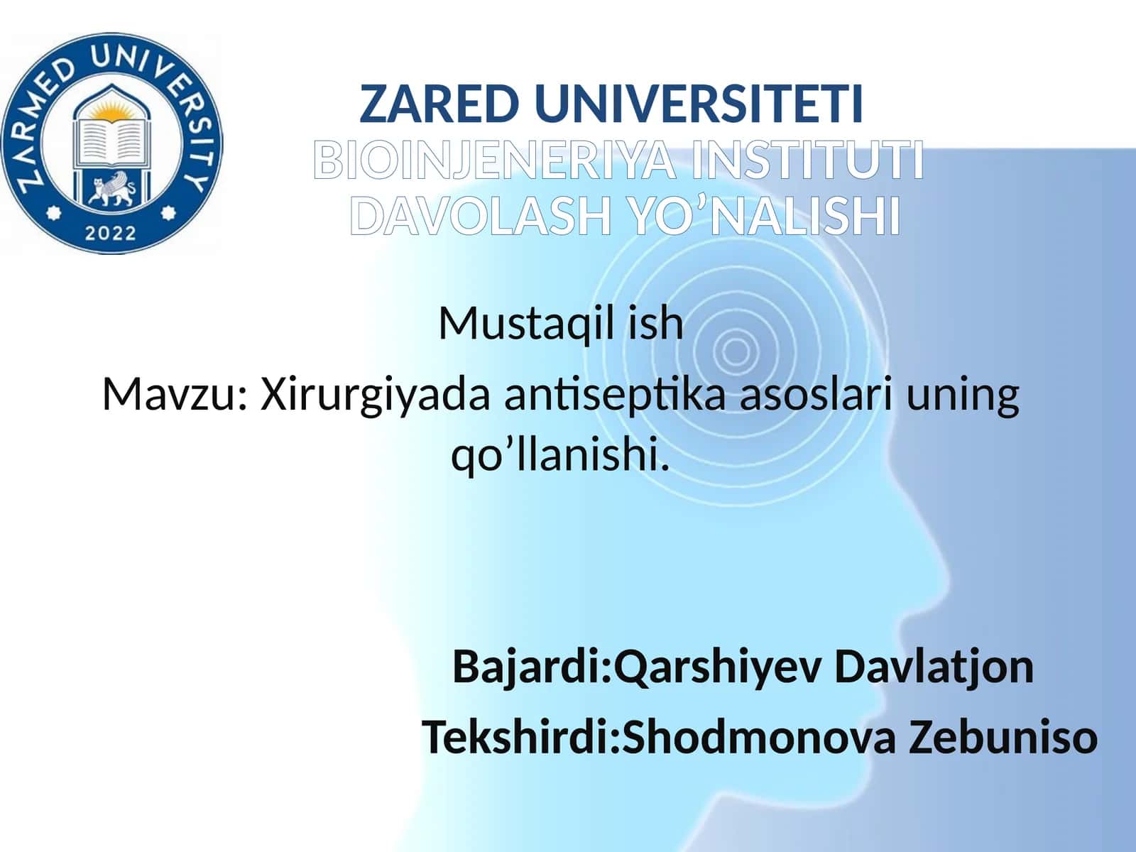 prezentatsiya og'riq tushunchasi tasnifi va anestezia mavzusida