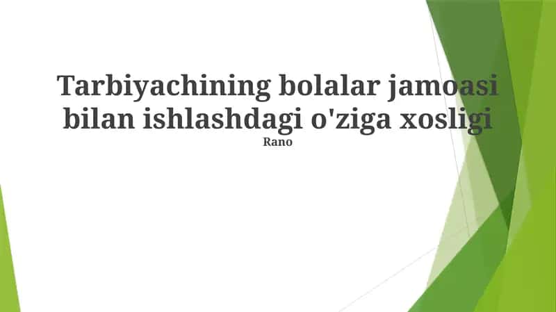 Bolalar jamoasi bilan ishlashning o'ziga xos xususiyatlari, eksperiment natijalari bo'yicha ta'lim 1