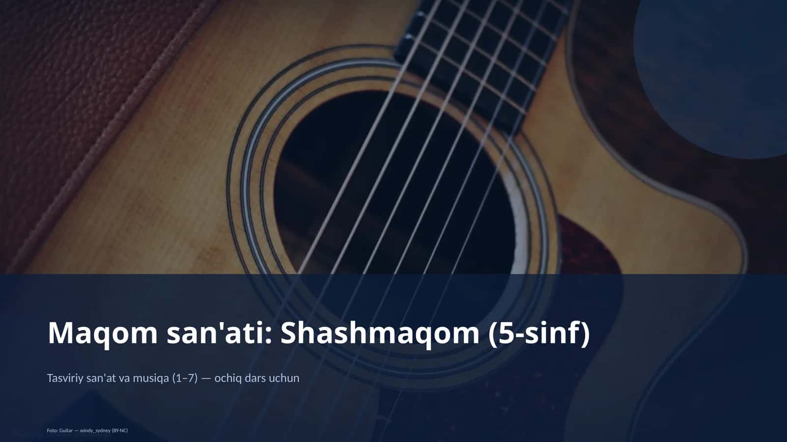 Maqom san'ati: Shashmaqom (5-sinf)