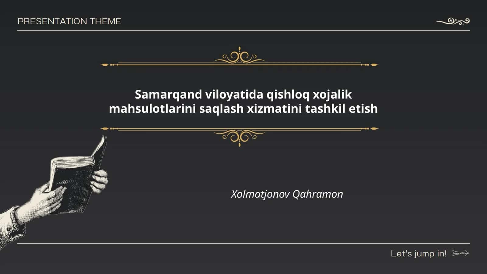 Samarqand viloyatida qishloq xojalik mahsulotlarini saqlash xizmatini tashkil etish