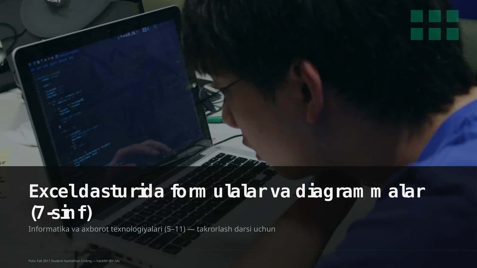 Excel dasturida formulalar va diagrammalar (7-sinf)