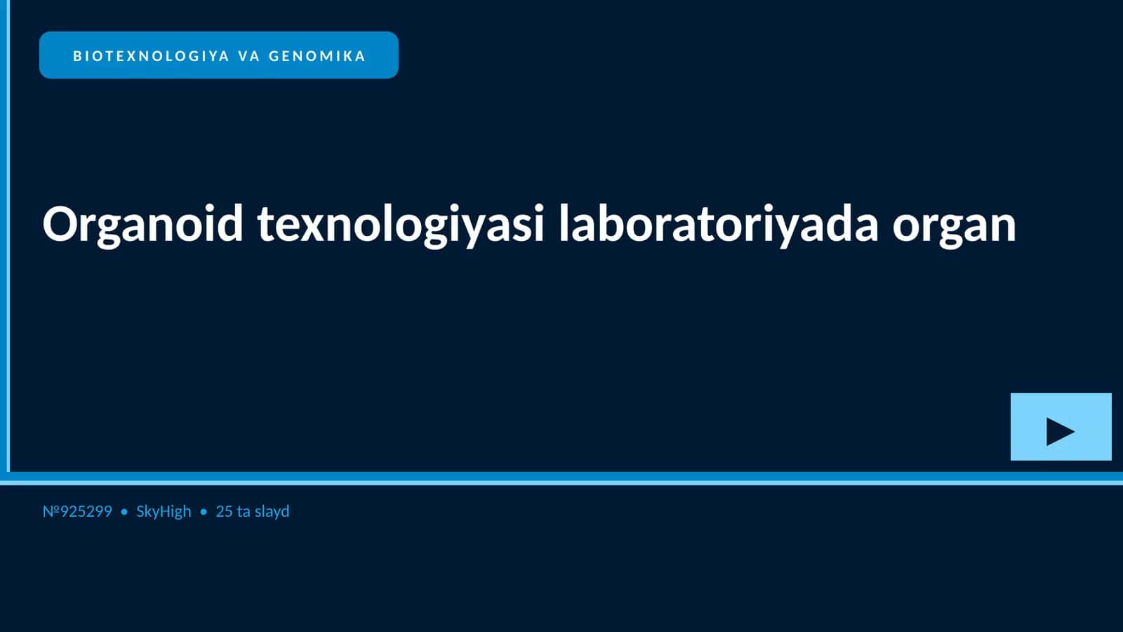 BIOTEXNOLOGIYA VA GENOMIKA