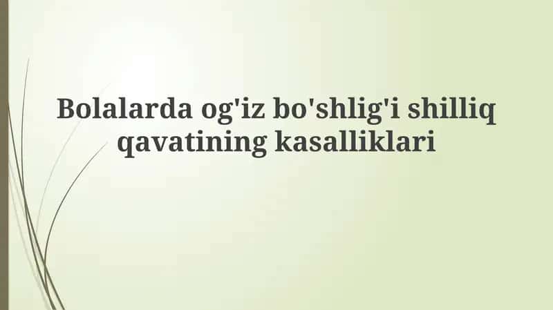 Og'iz shilliq qavati kasalliklari