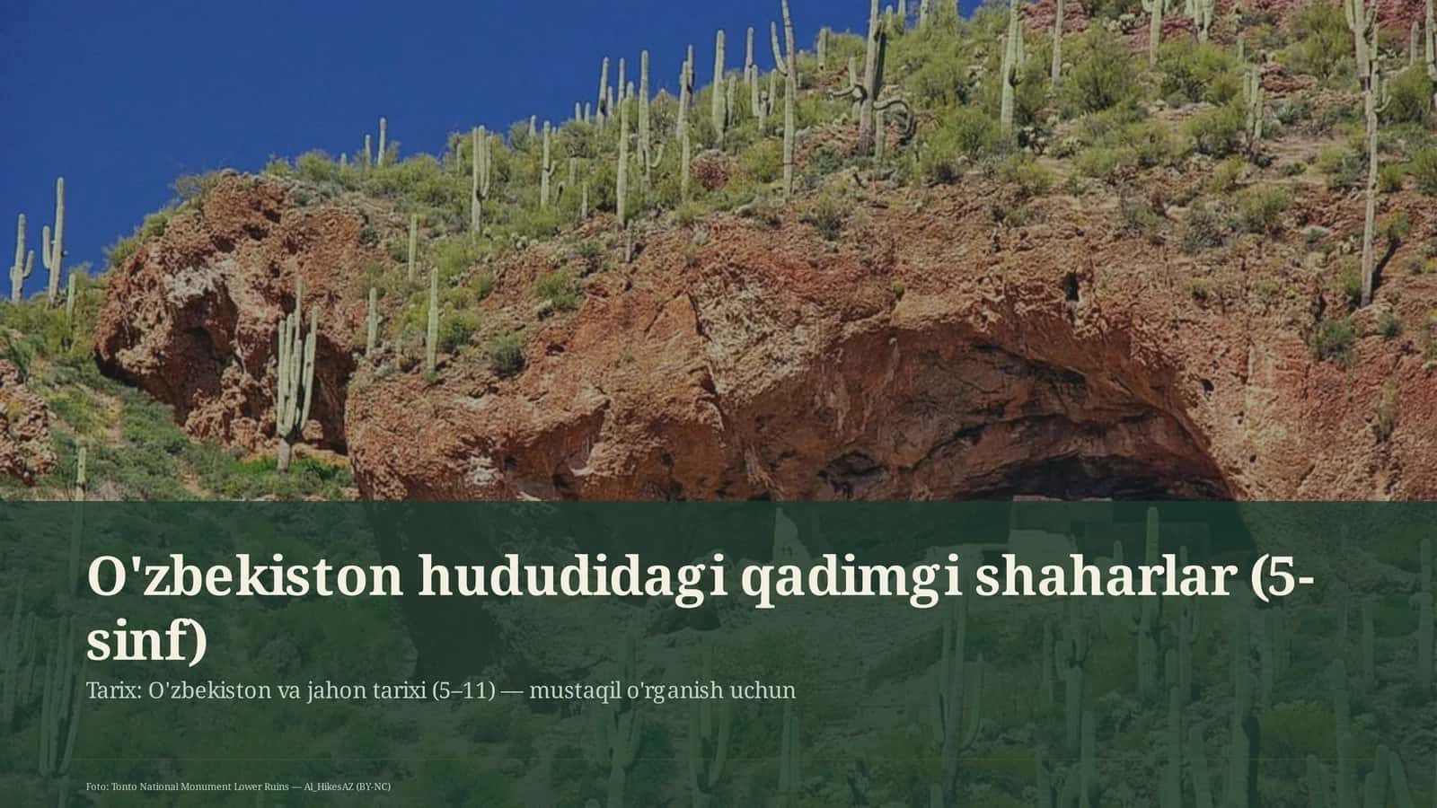 O'zbekiston hududidagi qadimgi shaharlar (5-sinf)