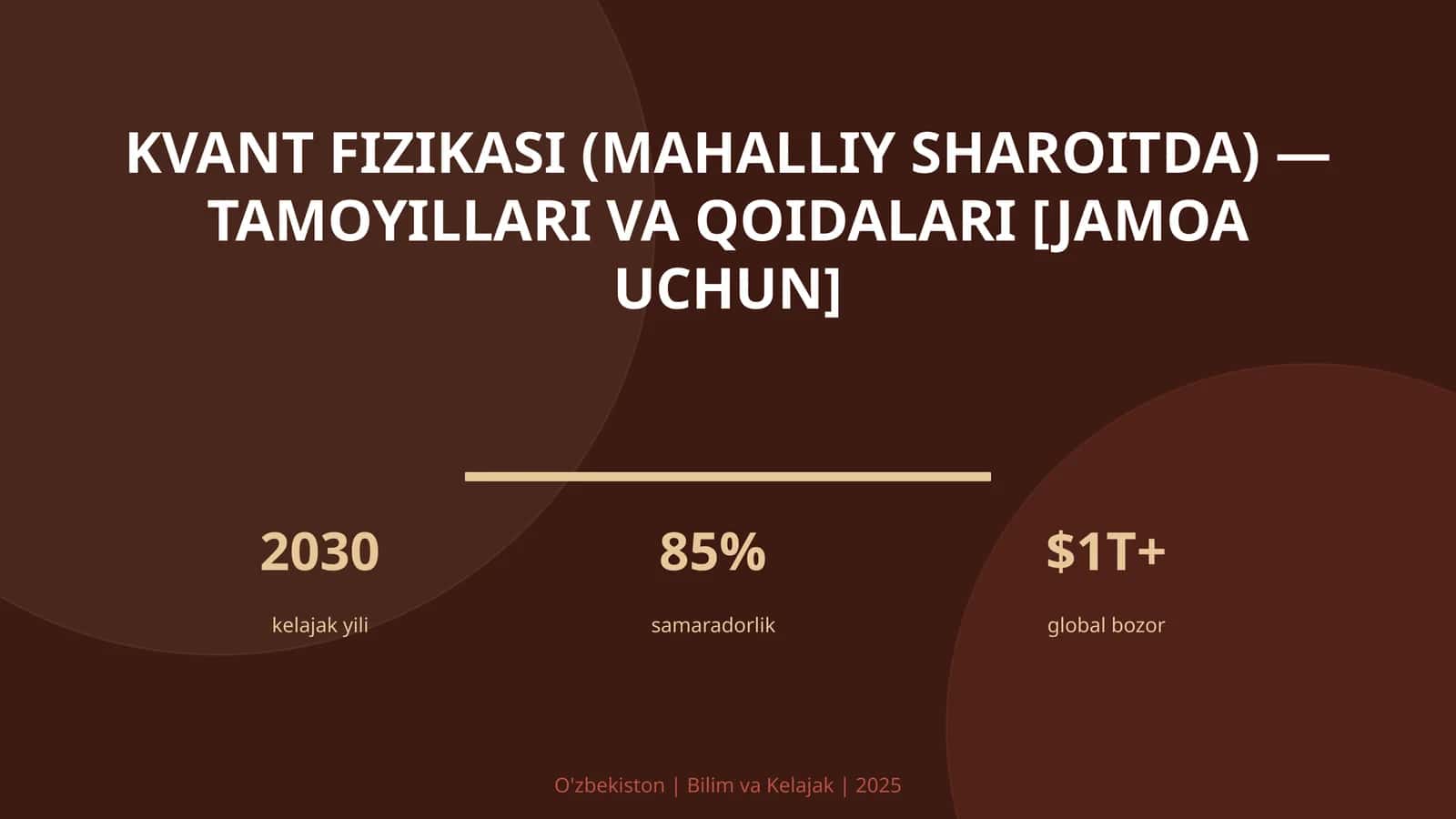 Kvant fizikasi (mahalliy sharoitda) — tamoyillari va qoidalari [jamoa uchun]