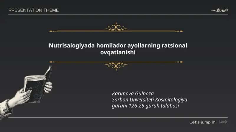 Nutrisalogiyada homilador ayollarning ratsional ovqatlanishi