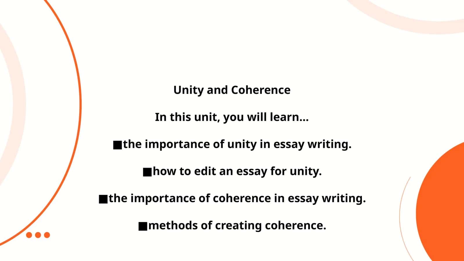 Unity and Coherence
