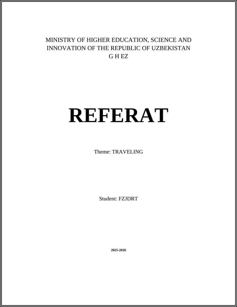 TRAVELING REFERAT