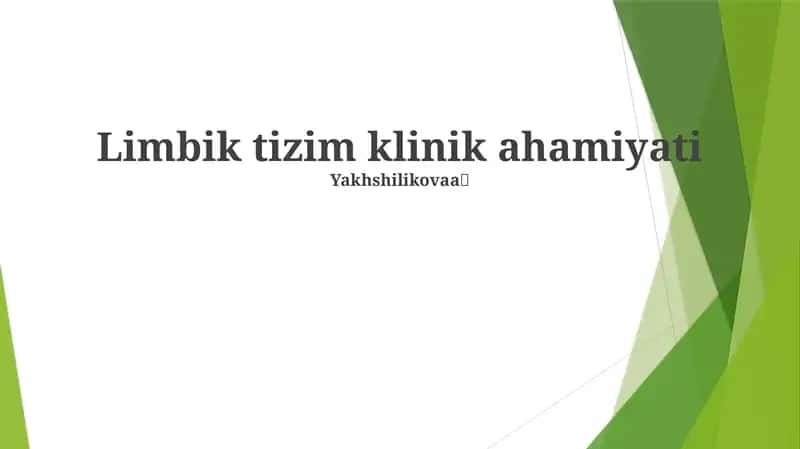 Limbik tizim klinik ahamiyati