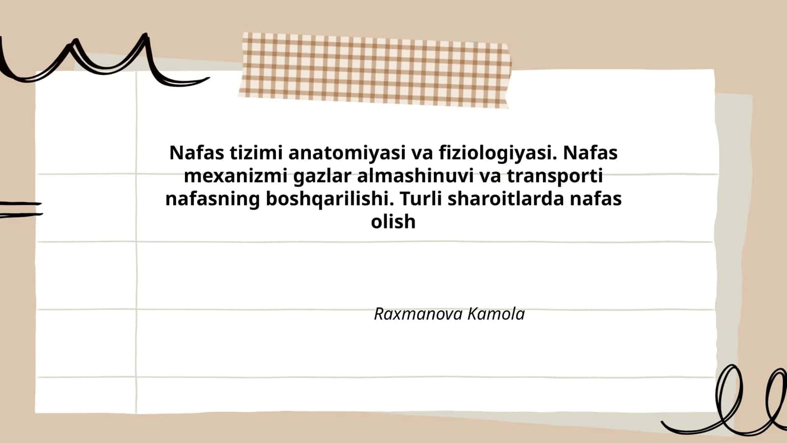 Nafas tizimi anatomiyasi va fiziologiyasi