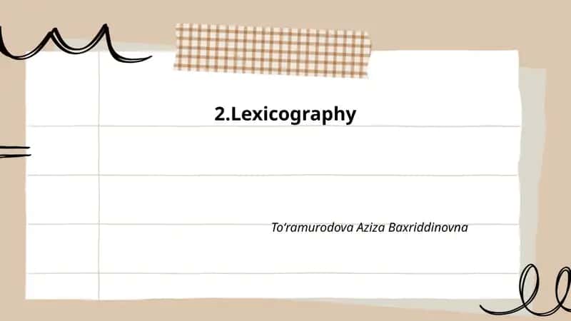 Lexicography