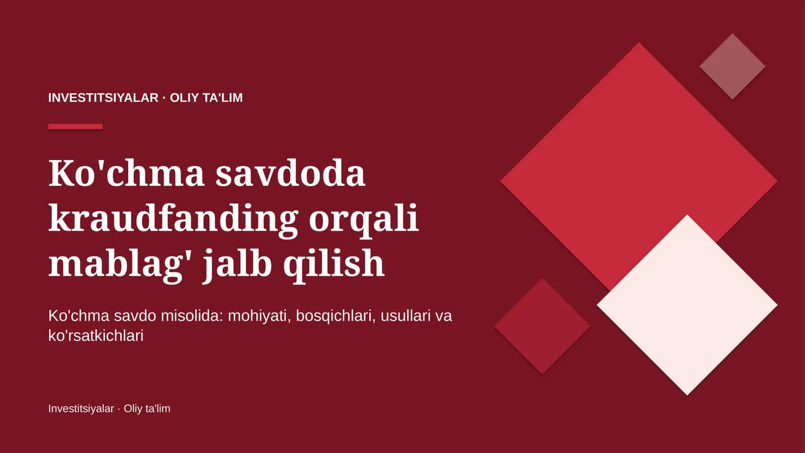 Ko'chma savdoda kraudfanding orqali mablag' jalb qilish