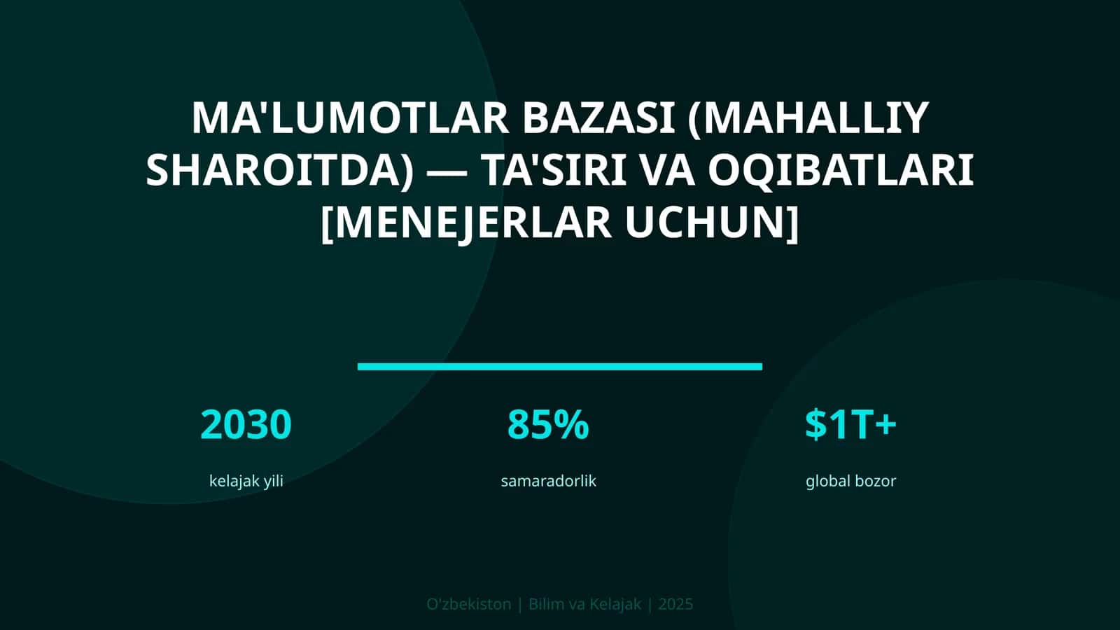 Ma'lumotlar bazasi (mahalliy sharoitda) — ta'siri va oqibatlari [menejerlar uchun]