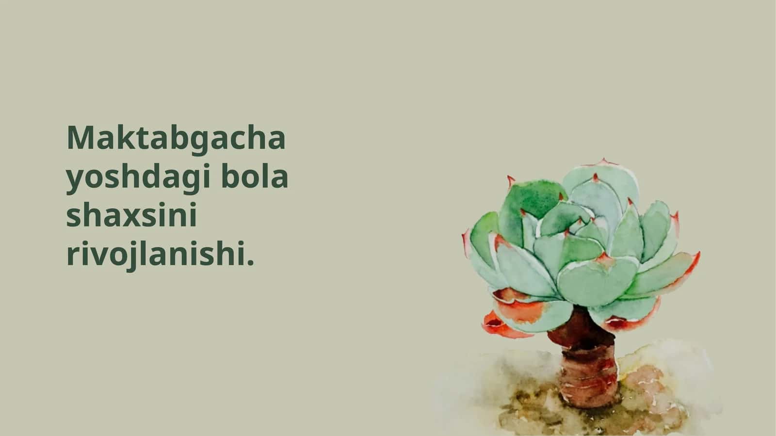 Maktabgacha yoshdagi bola shaxsini rivojlanishi