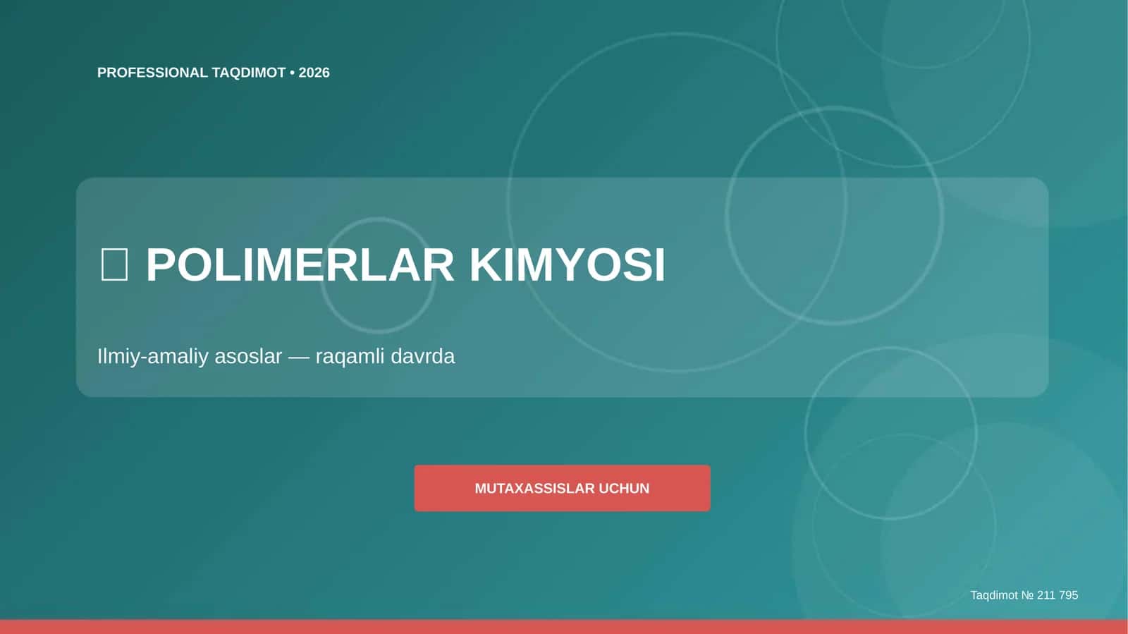 Polimerlar kimyosi: ilmiy-amaliy asoslar (raqamli davrda) [mutaxassislar uchun]