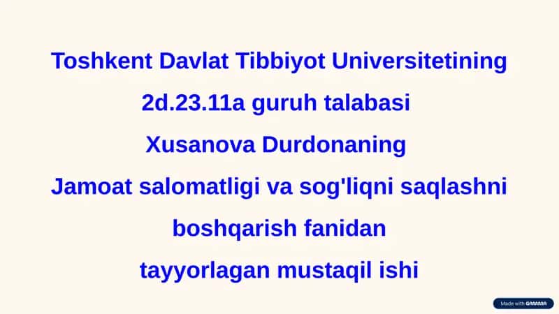 Tibbiyotda statistikaning ahamiyati