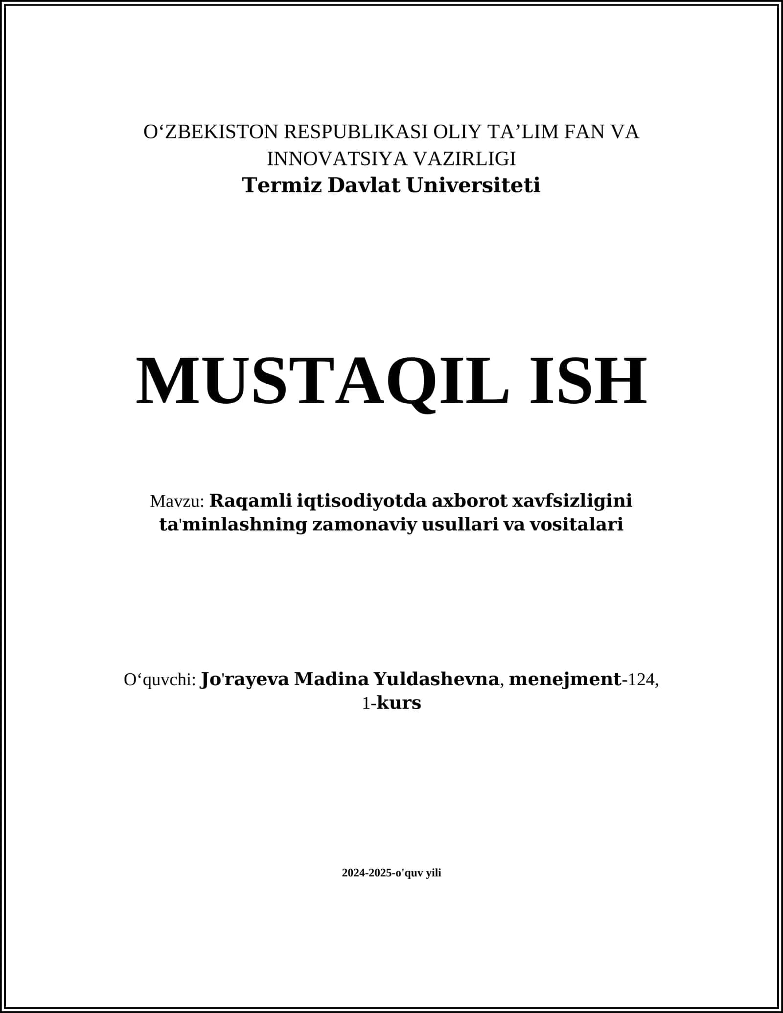 Termez Davlat Universiteti