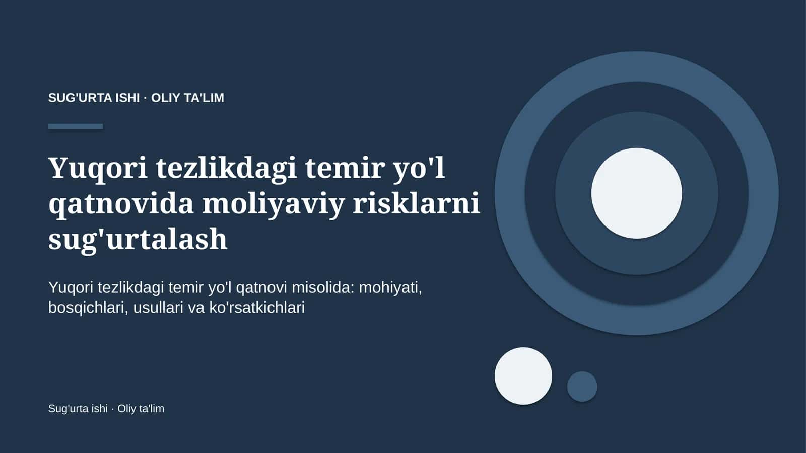 yuqori tezlikdagi temir yo'l qatnovida moliyaviy risklarni sug'urtalash 6609