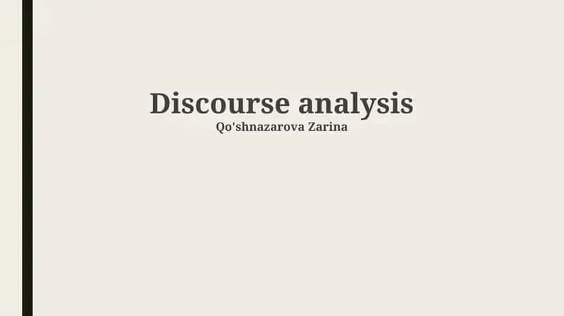 Discourse analysis