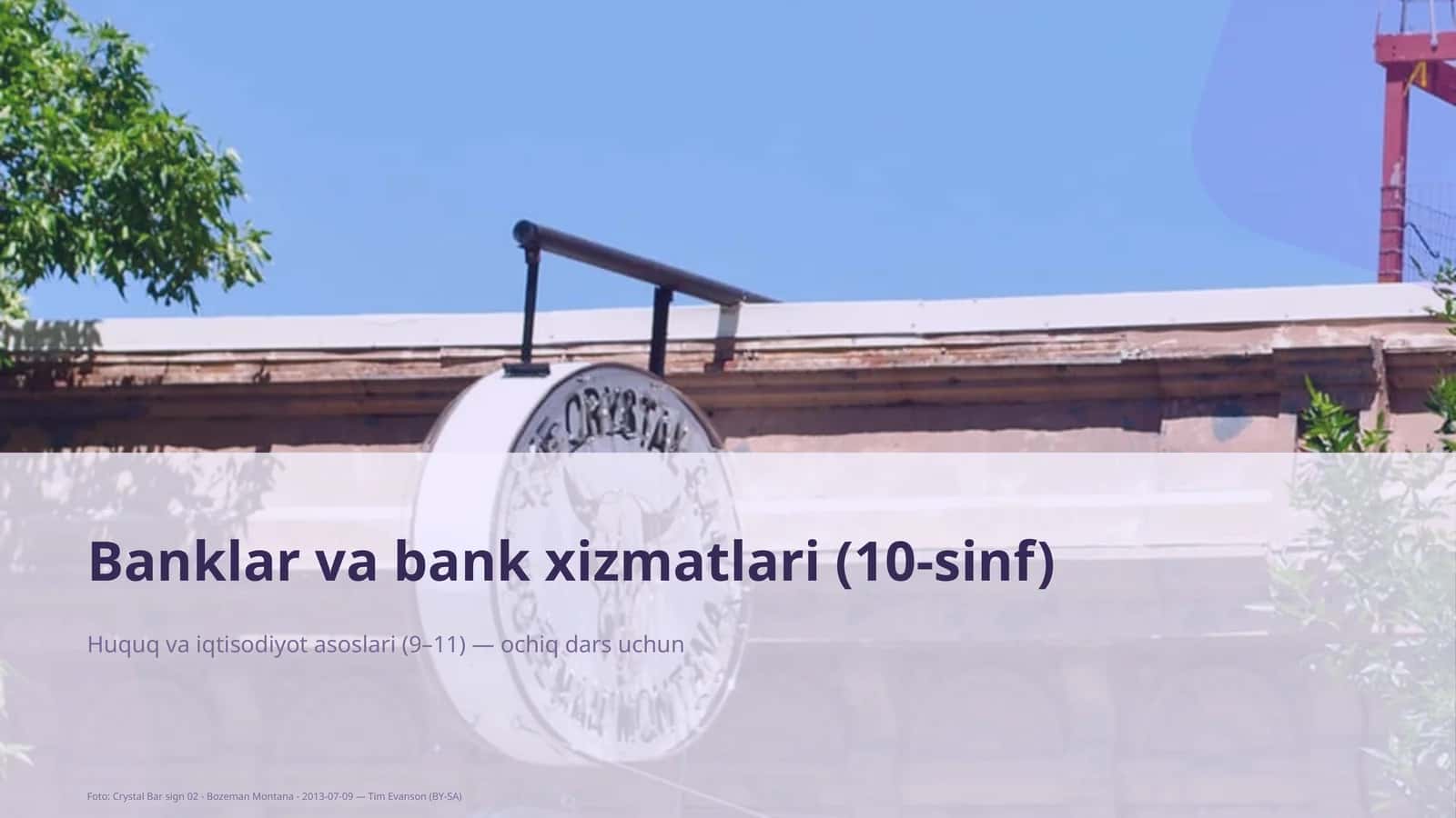 Banklar va bank xizmatlari (10-sinf)