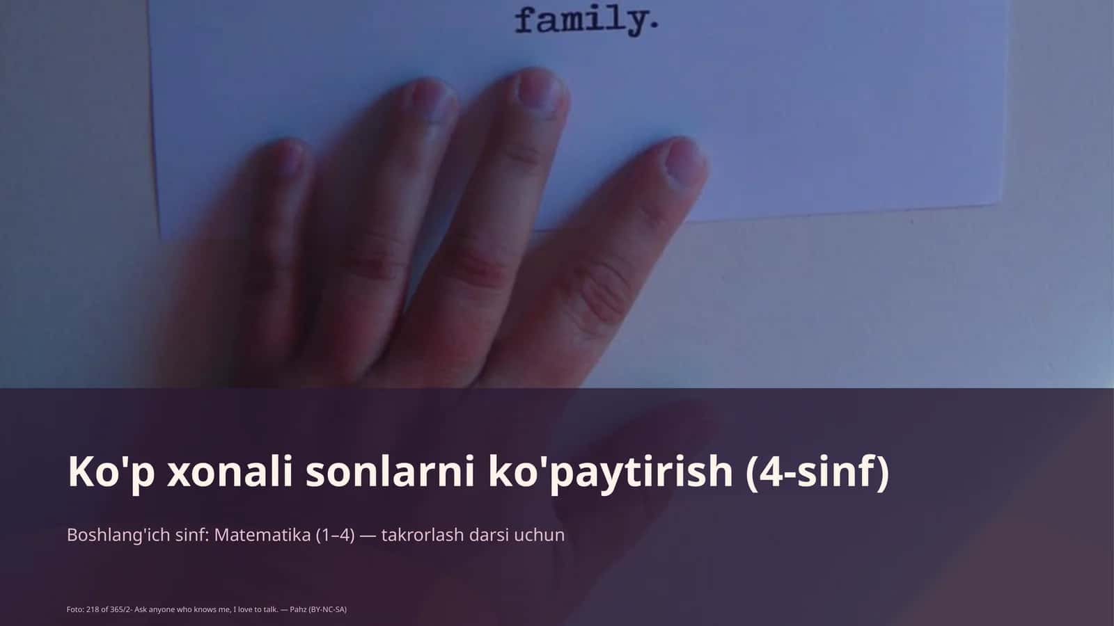 Ko'p xonali sonlarni ko'paytirish (4-sinf)