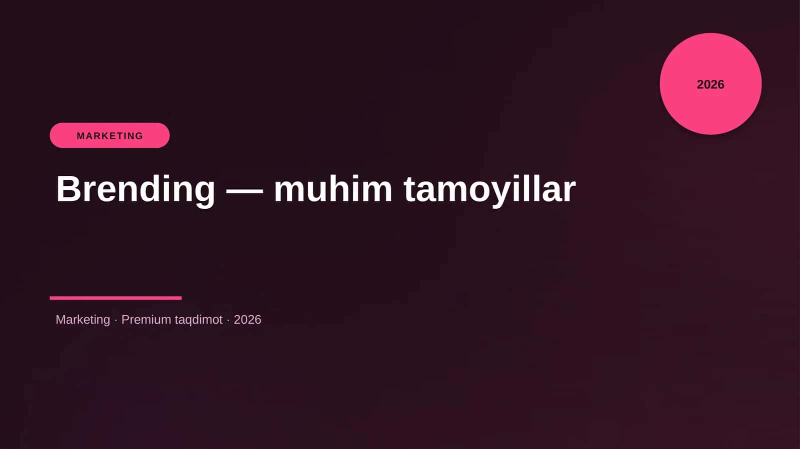 Brending — muhim tamoyillar