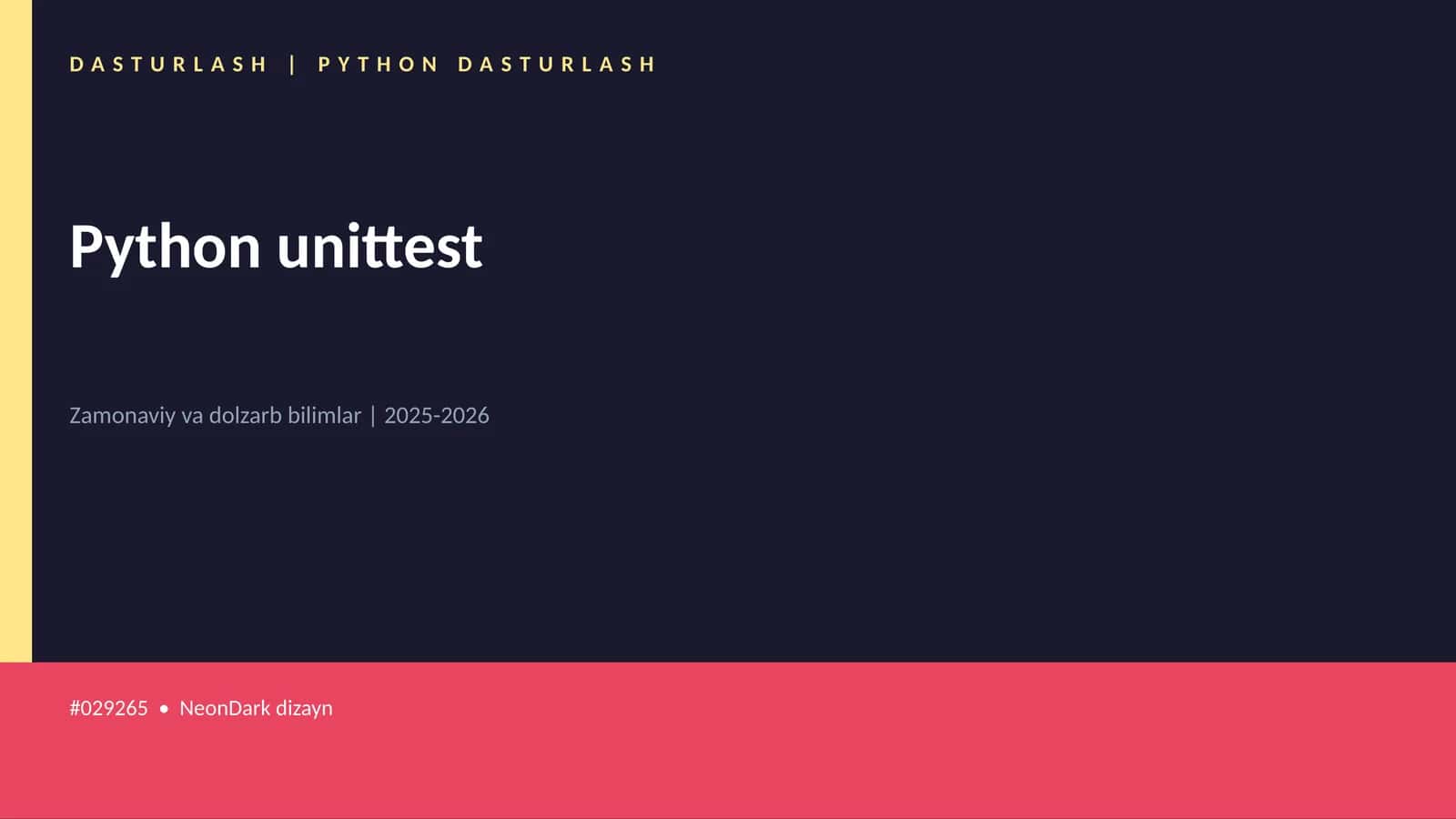 DASTURLASH | PYTHON DASTURLASH