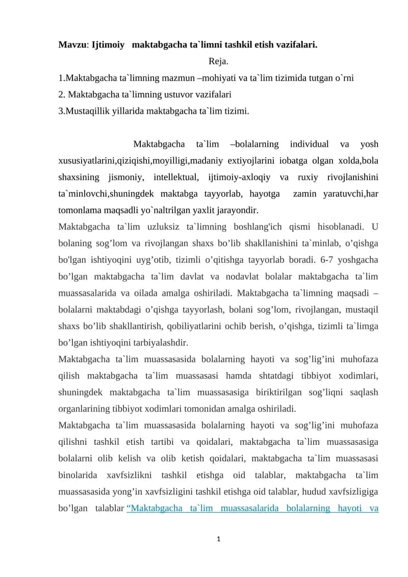 Maktabgacha ta`lim