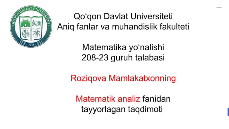 Chiziqli differensial tenglamalar sistemasi haqida
ma`lumotlar